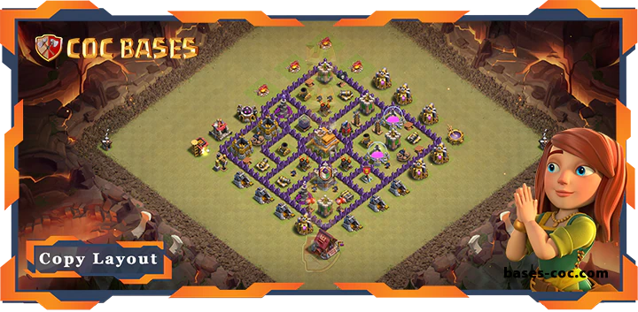 Top War Base TH7 with Link, Hybrid, Anti Everything, Defense Layout – Clash of Clans (303)