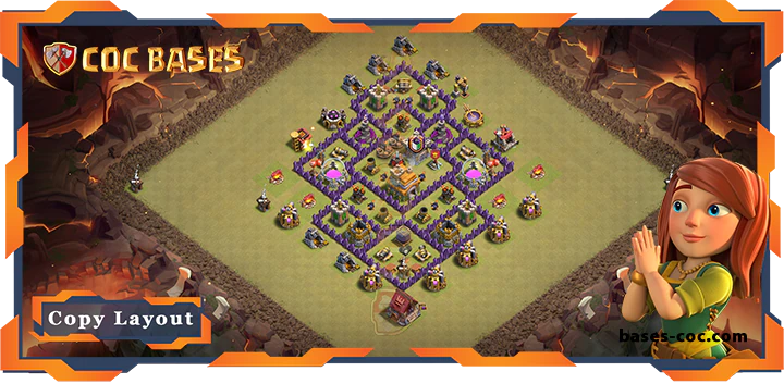 Top War Base TH7 with Link, Anti 2 Star, Anti Everything Layout – Clash of Clans (294)