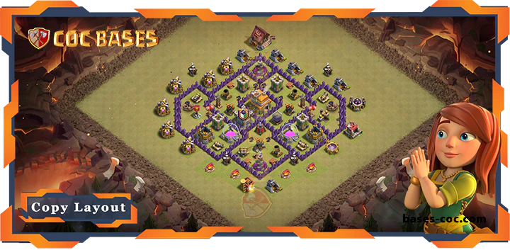 Top War Base TH7 with Link, Anti 3 Star, Anti Everything Layout – Clash of Clans (283)