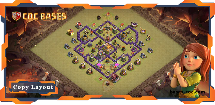 Top War Base TH7 with Link, Anti 2 Star, Anti Everything Layout – Clash of Clans (280)