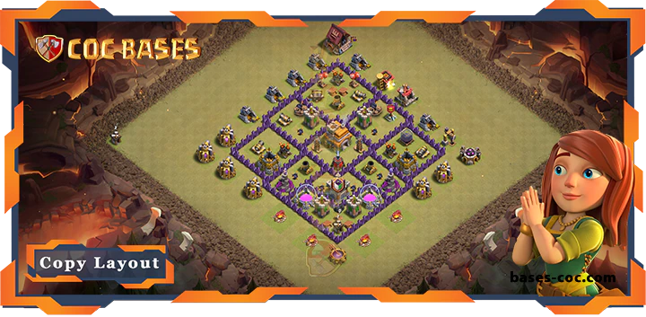 Top War Base TH7 with Link, Anti 2 Star, Anti Everything Layout – Clash of Clans (307)