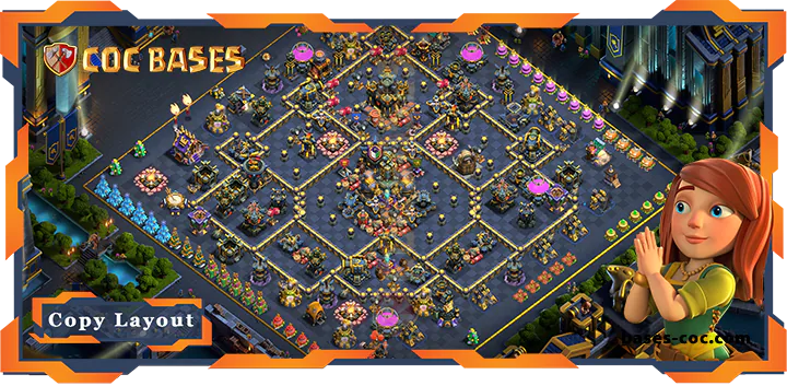 Top Base TH17 with Link, Hybrid, Defense, Anti Everything Layout – Clash of Clans (279)