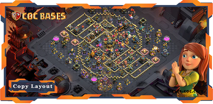 Top Base TH17 with Link, War/CWL, Defense Layout – Clash of Clans (295)