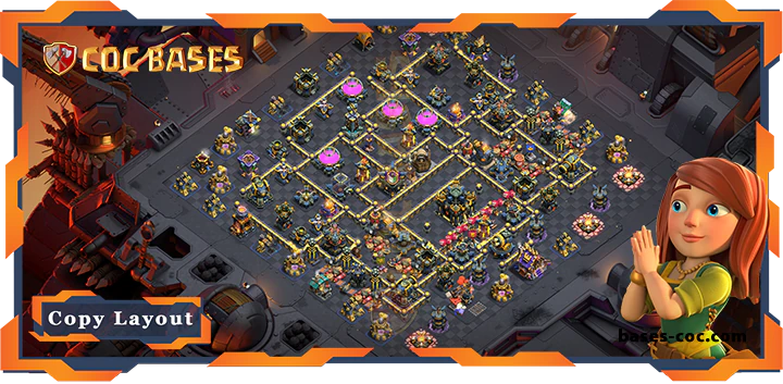 Top Base TH17 with Link, War/CWL, Anti 3 Star Layout – Clash of Clans (281)