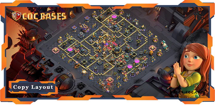 Top Base TH17 with Link, War/CWL, Hybrid Layout – Clash of Clans (286)