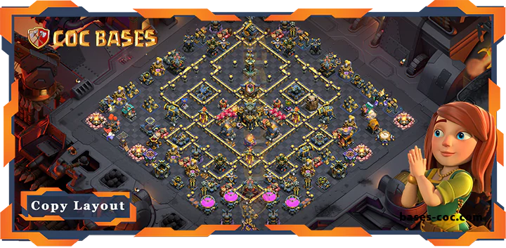 Top Base TH17 with Link, War/CWL, Anti 3 Star, Defense Layout – Clash of Clans (293)