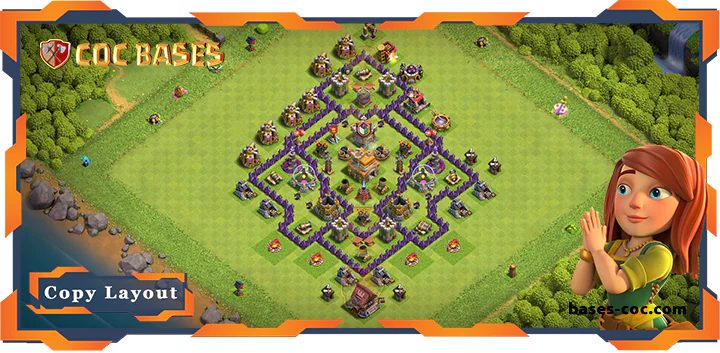Top Base TH7 with Link, Anti 2 Star, Anti Everything Layout – Clash of Clans (335)