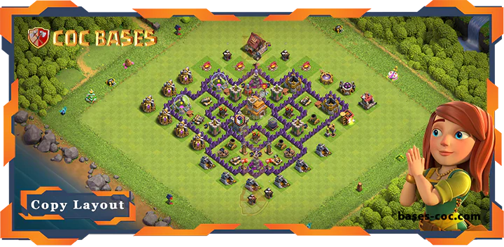 Top Base TH7 with Link, Anti 3 Star, Anti Everything Layout – Clash of Clans (326)