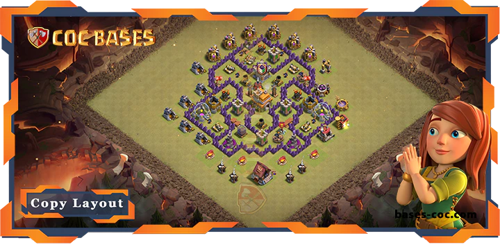 Top Base TH7 with Link, War/CWL, Anti 3 Star, Anti Everything Layout – Clash of Clans (345)