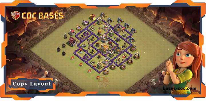 Top Base TH7 with Link, War/CWL, Anti 2 Star, Anti Everything Layout – Clash of Clans (343)