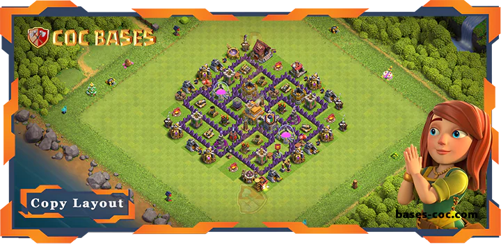 Top Farming Base TH7 with Link, Anti 3 Star, Hybrid Layout – Clash of Clans (316)