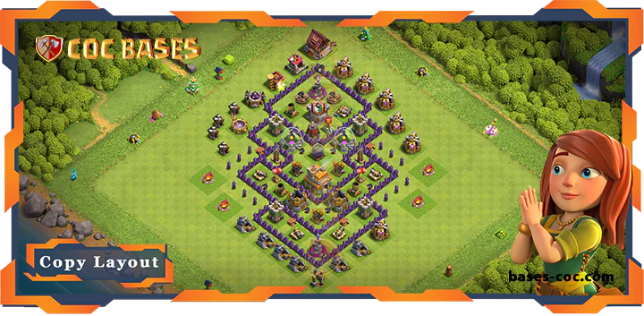 Top Farming Base TH7 with Link, Anti 2 Star, Anti Everything Layout – Clash of Clans (329)