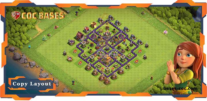 Top Farming Base TH7 with Link, Anti 3 Star, Anti Air/Dragon Layout – Clash of Clans (332)