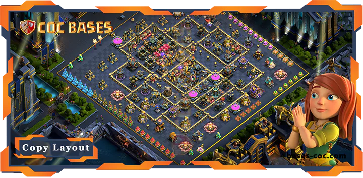 Top Hybrid Base TH17 with Link, Anti Everything, Defense Layout – Clash of Clans (309)