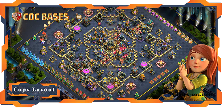 Top Hybrid Base TH17 with Link, Anti 2 Star Layout – Clash of Clans (338)