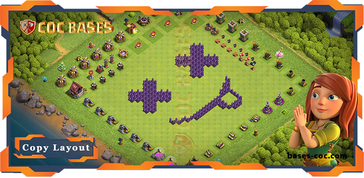 Top Troll Base TH7 with Link, Funny Layout – Clash of Clans (317)