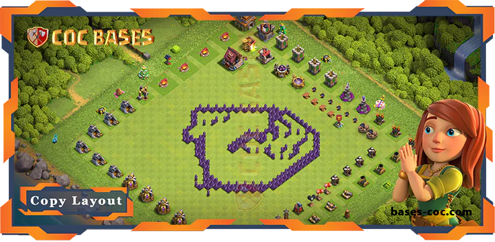 Top Troll Base TH7 with Link, Funny Layout – Clash of Clans (338)