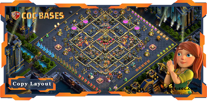 Top Trophy Base TH17 with Link, Hybrid, Defense Layout – Clash of Clans (276)
