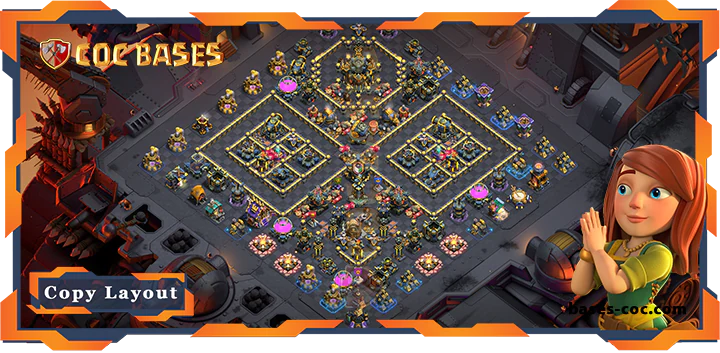 Top War Base TH17 with Link, Anti 3 Star Layout – Clash of Clans (310)