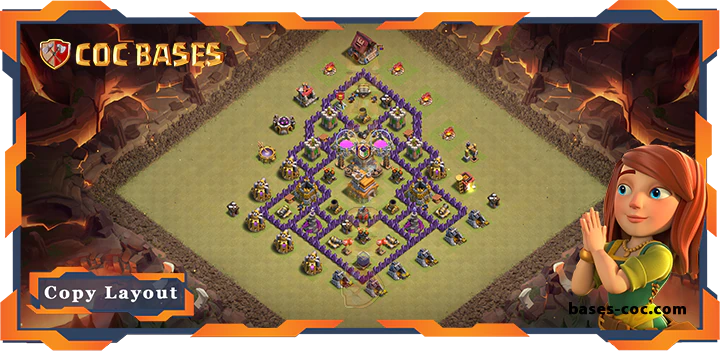 Top War Base TH7 with Link, Anti Everything Layout – Clash of Clans (319)