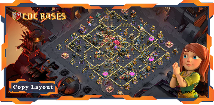 Top War Base TH17 with Link, Hybrid, Anti 2 Star, Defense Layout – Clash of Clans (305)