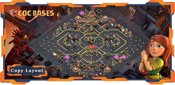 Top War Base TH17 with Link, Defense Layout – Clash of Clans (340)