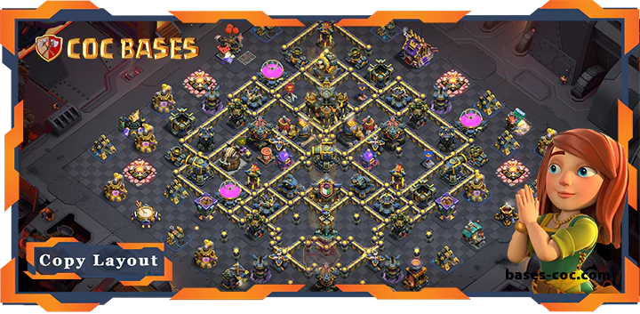 Top War Base TH17 with Link, Anti 3 Star Layout – Clash of Clans (275)