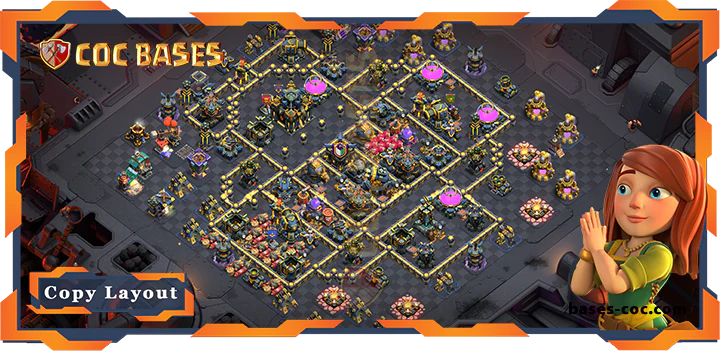 Top War Base TH17 with Link, Defense Layout – Clash of Clans (337)