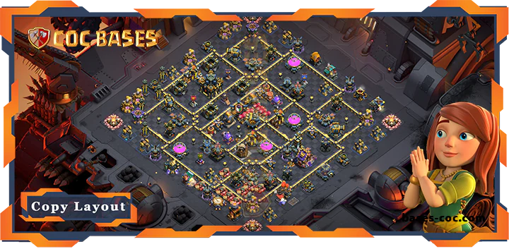 Top War Base TH17 with Link, Defense Layout – Clash of Clans (304)