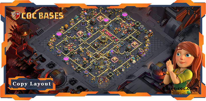 Top War Base TH17 with Link, Defense Layout – Clash of Clans (308)