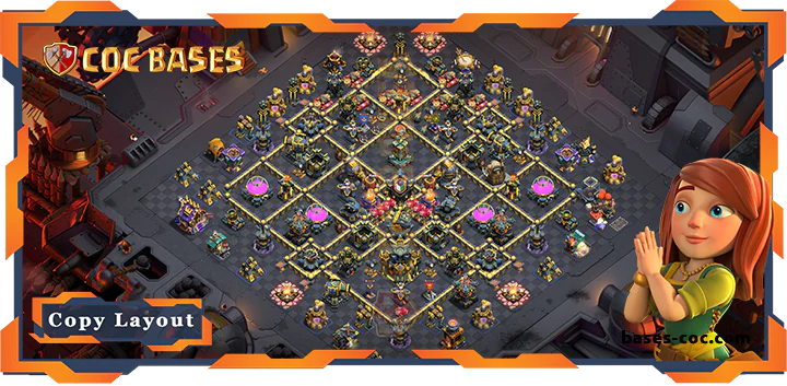 Top War Base TH17 with Link, Anti Air / Electro Dragon, Anti 2 Star Layout – Clash of Clans (302)