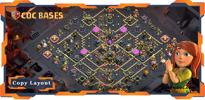 Top War Base TH17 with Link, Defense Layout – Clash of Clans (272)