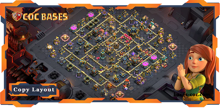 Top War Base TH17 with Link, Anti Everything, Defense Layout – Clash of Clans (300)