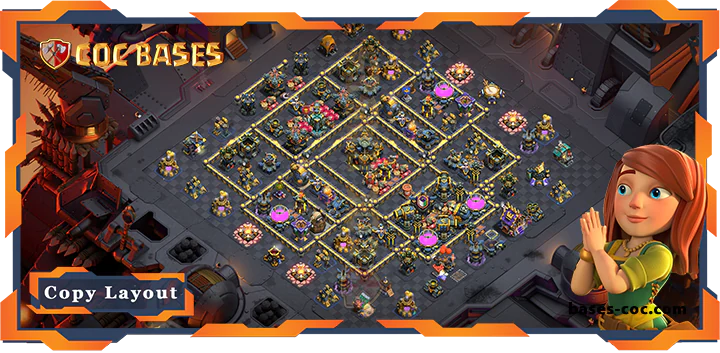 Top War TH17 with Link, Defense, Anti Everything Layout – Clash of Clans (325)