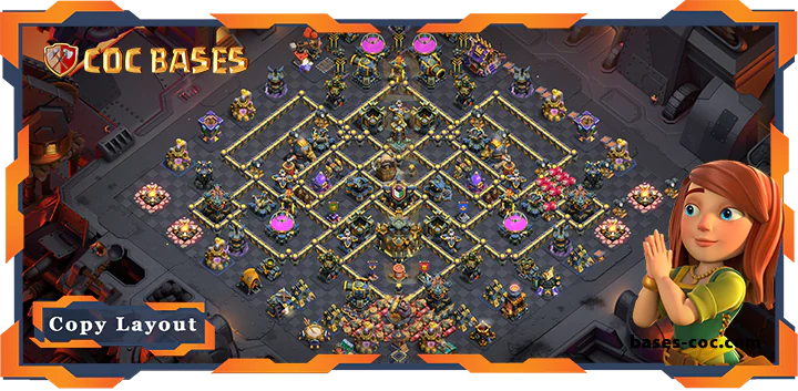 Top War TH17 with Link, Anti 3 Star Layout – Clash of Clans (318)