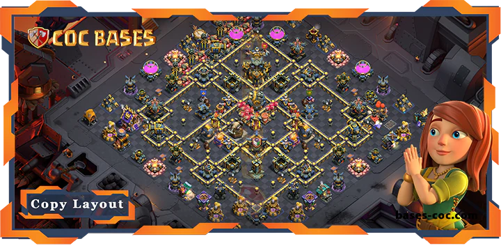 Top War TH17 with Link, Defense, Anti Everything Layout – Clash of Clans (321)