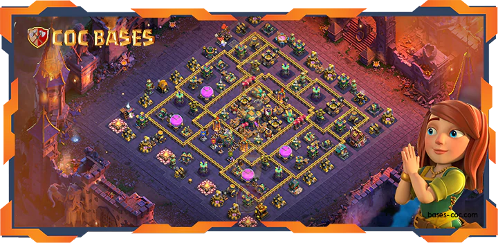 Best TH14 War Base Layout with link, Hybrid, Anti 3 star – Clash of Clans (359)