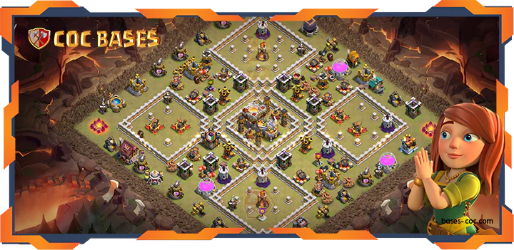 Top Base TH11 with Link, War/CWL, Anti 3 Star Layout – Clash of Clans (336)
