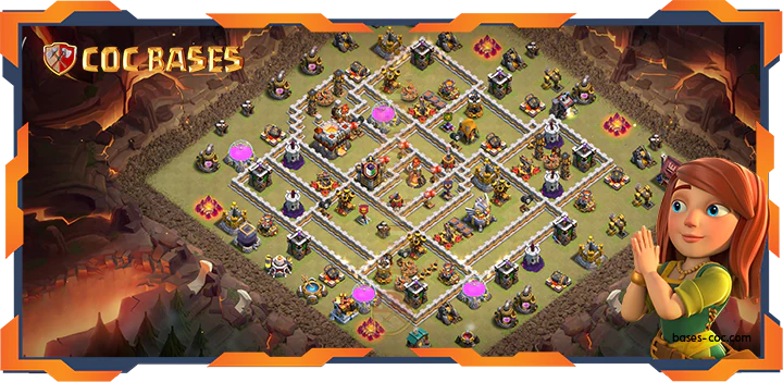 Top Base TH11 with Link, War/CWL, Anti 2 Star, Trophy, Hybrid Layout – Clash of Clans (329)