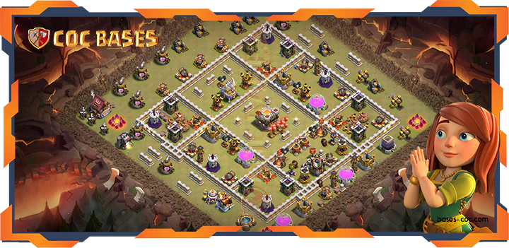 Top Base TH11 with Link, War/CWL, Trophy, Hybrid, Anti 3 Star Layout – Clash of Clans (340)