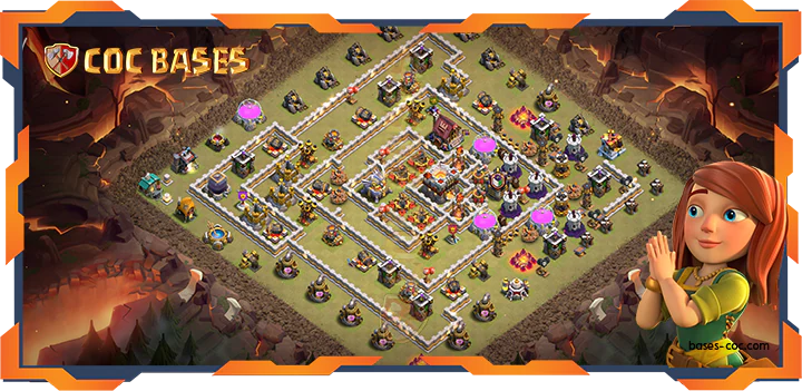 Top Base TH11 with Link, War/CWL, Anti 3 Star, Trophy, Hybrid Layout – Clash of Clans (321)