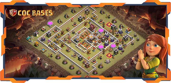 Top Base TH11 with Link, War/CWL, Anti 2 Star, Anti Air/Electro Layout – Clash of Clans (339)