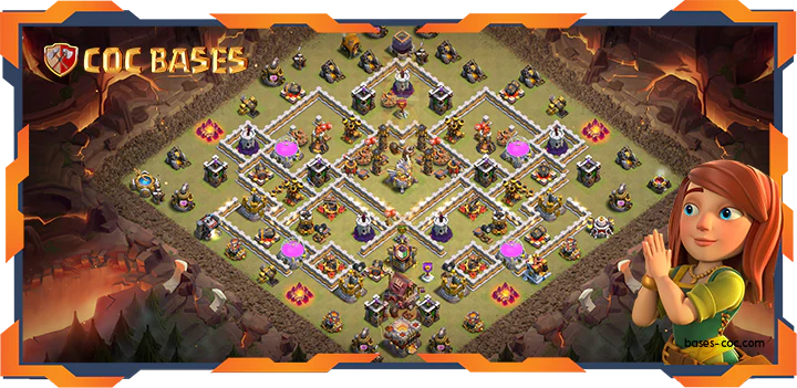 Top Base TH11 with Link, War/CWL, Anti 2 Star, Hybrid Layout – Clash of Clans (324)
