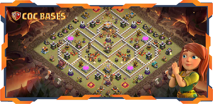 Top Base TH11 with Link, War/CWL, Anti Air/Electro, Anti 3 Star Layout – Clash of Clans (334)