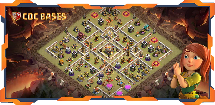 Top Base TH11 with Link, War/CWL, Anti 2 Star, Hybrid Layout – Clash of Clans (327)
