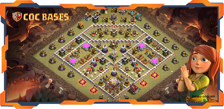 Top Base TH11 with Link, War/CWL, Anti 3 Star, Trophy Layout – Clash of Clans (330)