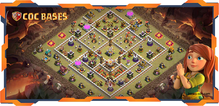 Top Base TH11 with Link, War/CWL, Anti 3 Star Layout – Clash of Clans (332)