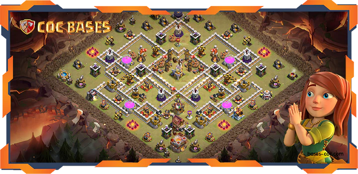 Top Base TH11 with Link, War/CWL, Anti 2 Star, Trophy Layout – Clash of Clans (338)