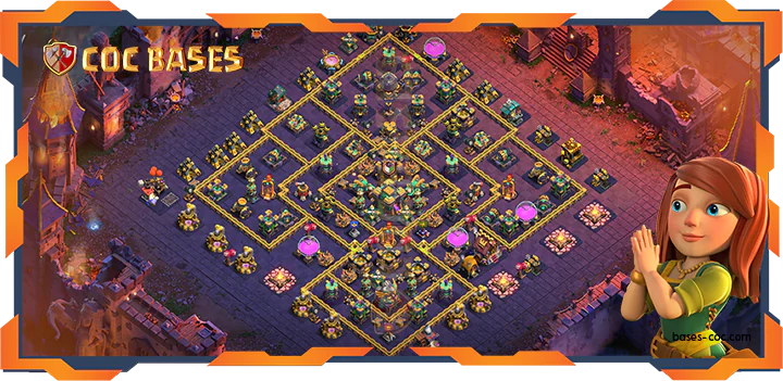Top Base TH14 with link, War/CWL, Trophy, Anti 3 Star, Anti Air/Electro Layout – Clash of Clans (...