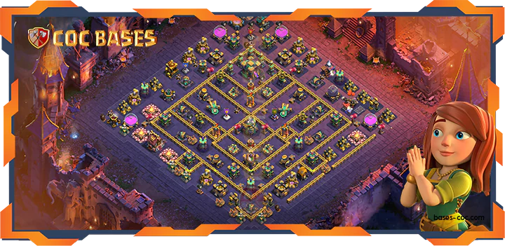 Top Base TH14 with link, War/CWL, Trophy, Anti 3 Star, Hybrid Layout – Clash of Clans (382)